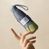 Mini slnečník, 6 rebier, vetruodolný, proti UV žiareniu, 5 skladacích slnečníkov, prenosný cestovný dáždnik pre ženy