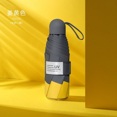 Mini slnečník, 6 rebier, vetruodolný, proti UV žiareniu, 5 skladacích slnečníkov, prenosný cestovný dáždnik pre ženy