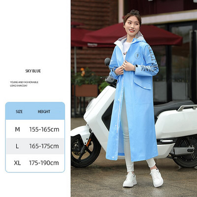 Módna dámska dlhá pršiplášťová pončo nepremokavá pršiplášťová bunda s kapucňou a rukávmi a vreckom, outdoorová turistická pršiplášť