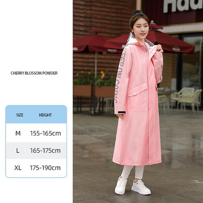 Módna dámska dlhá pršiplášťová pončo nepremokavá pršiplášťová bunda s kapucňou a rukávmi a vreckom, outdoorová turistická pršiplášť