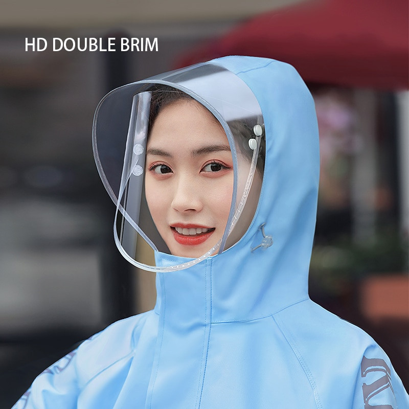 Módna dámska dlhá pršiplášťová pončo nepremokavá pršiplášťová bunda s kapucňou a rukávmi a vreckom, outdoorová turistická pršiplášť