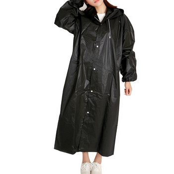 Черен EVA унисекс дъждобран Удебелен водоустойчив дълъг дъждобран Жени Мъже Туризъм Пътуване Катерене Къмпинг Водоустойчив дъждобран костюм