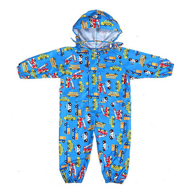 Új Tartós, 3 színű poliészter S/M/L Rajzfilm mintás esőkabát gyerekek gyerek Jumpsuit Esőruha fiú lány vízálló poncsó