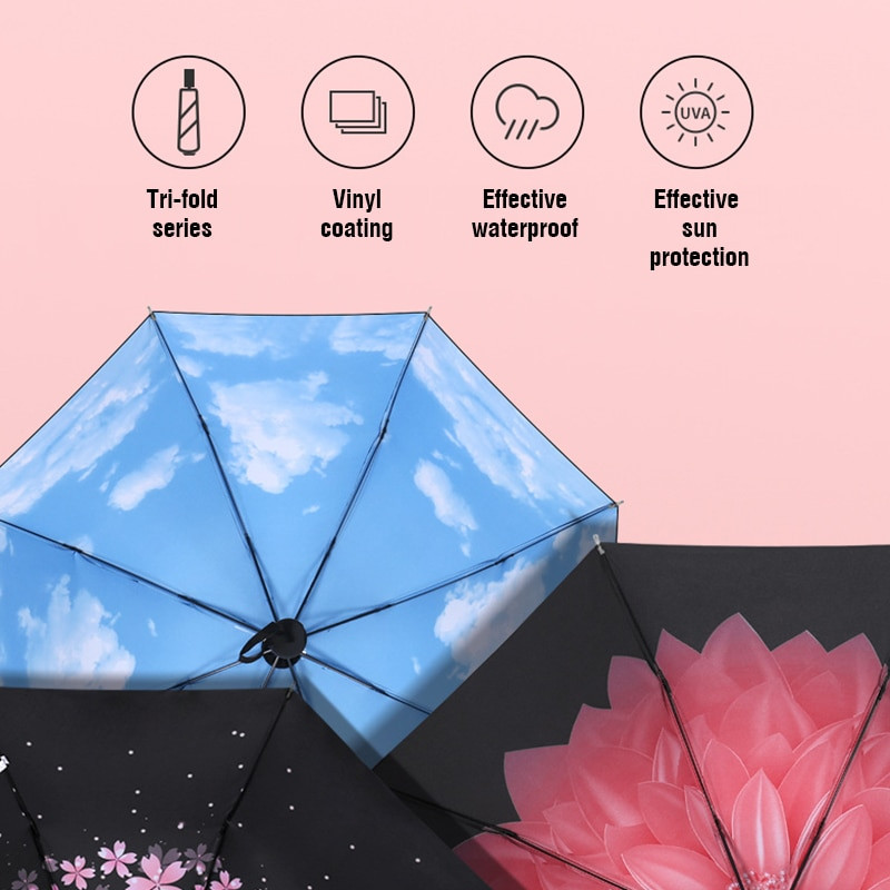 Kvalitný skladací dáždnik pre ženy, cestovný, odolný voči UV žiareniu, vetru, dažďový kvet, módny dámsky slnečník, dievčenský slnečník, vreckový dáždnik