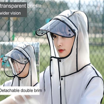 Дамски дъждобран Adult Fashion PEVA Clear Transparent Camping Rainwear Suit Водоустойчив дъждобран Пончо Палто Travel Ladies Rain Coat