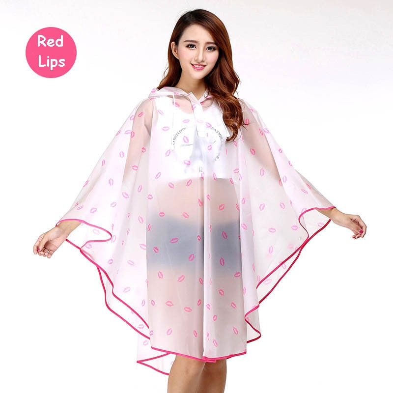 Pelerina de ploaie pentru ciclism în aer liber, impermeabilă, pentru femei, din plastic, cu glugă groasă.