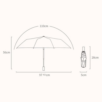 Ομπρέλα 8K πλήρως αυτόματη αντιανεμική ομπρέλα Kawaii Anti-UV Ομπρέλες ηλίου 3 πτυσσόμενη ομπρέλα βροχής Πολυτελής ομπρέλα για ταξίδια