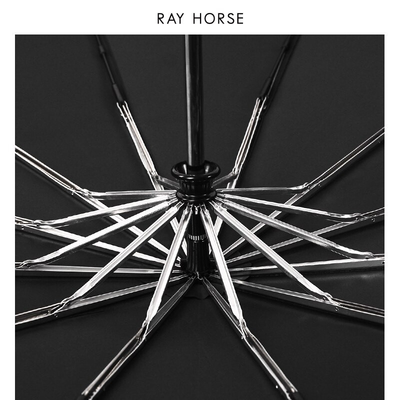 Dáždnik Ray Horse12 Bone pre mužov, nadrozmerný, 125 cm, vetruodolný, nepromokavý, univerzálny, látkový, na vonkajšie športy