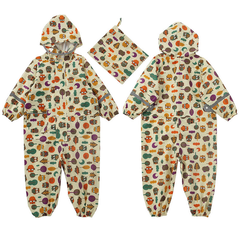 Pelernă de ploaie cu desene animate pentru copii, pentru 3-10 ani, salopetă impermeabilă în aer liber, haină de ploaie dintr-o bucată, multicoloră, unisex, pentru copii, haină cu girafă.