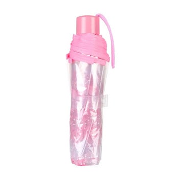 Cherry Blossom Mushroom Apollo Sakura 3 Fold Umbrella Rain Gear Fashion Anti-UV Sun/Rain Umbrella Διάφανη Clear Umbrella