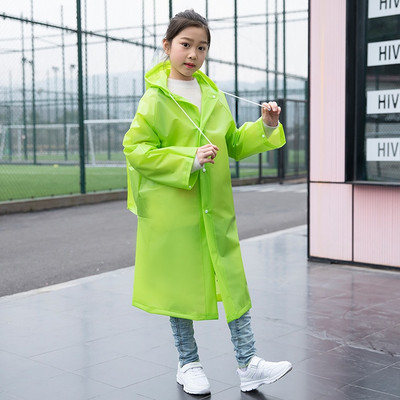 Nepremokavý detský pršiplášť EVA, jednofarebný chlapčenský školský batoh, jednodielny pončo, školský, turistický, žiaksky, zahusťovací dievčenský pršiplášť