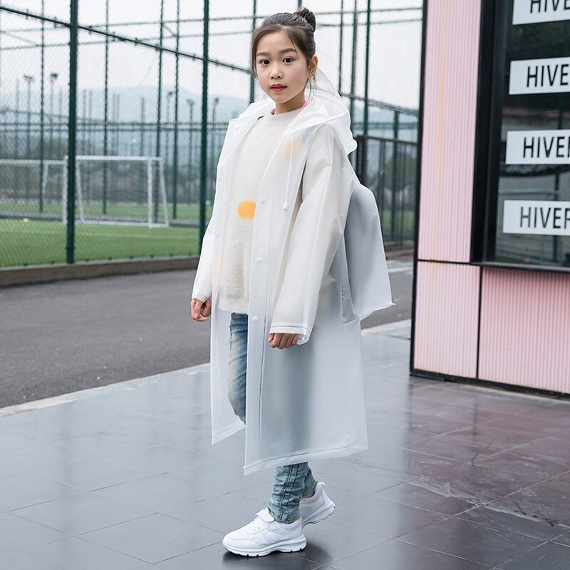 Nepremokavý detský pršiplášť EVA, jednofarebný chlapčenský školský batoh, jednodielny pončo, školský, turistický, žiaksky, zahusťovací dievčenský pršiplášť