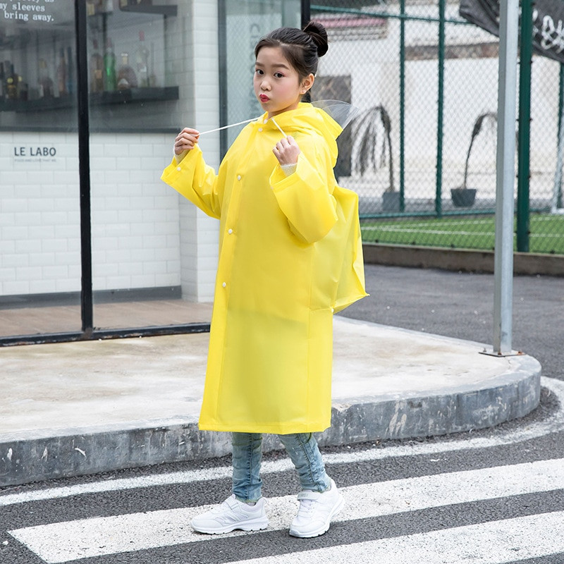 Nepremokavý detský pršiplášť EVA, jednofarebný chlapčenský školský batoh, jednodielny pončo, školský, turistický, žiaksky, zahusťovací dievčenský pršiplášť