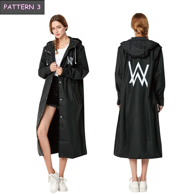 Módna dámska pánska nepremokavá veľká čierna dlhá EVA hrubá kapucňa pršiplášťová bunda Outdoorové cestovanie nepriepustné pršiplášte s kabelkou