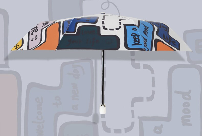 Dáždnik Sun Rain Dámsky plochý ľahký dáždnik slnečník skladací slnečník mini slnečník malá veľkosť ľahko skladovateľný slnečník