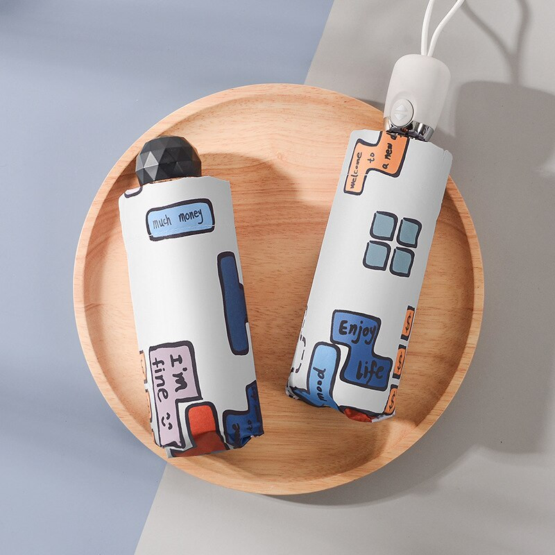 Dáždnik Sun Rain Dámsky plochý ľahký dáždnik slnečník skladací slnečník mini slnečník malá veľkosť ľahko skladovateľný slnečník