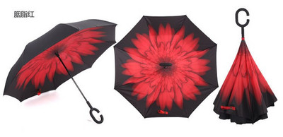 Šareni vjetrootporan obrnuti sklopivi kišobran Muški ženski kišobran za sunce Kiša Auto Obrnuti kišobrani dvoslojni samostojeći parapluie protiv UV zraka