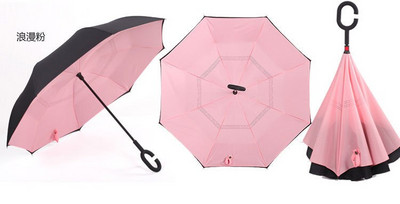 Šareni vjetrootporan obrnuti sklopivi kišobran Muški ženski kišobran za sunce Kiša Auto Obrnuti kišobrani dvoslojni samostojeći parapluie protiv UV zraka