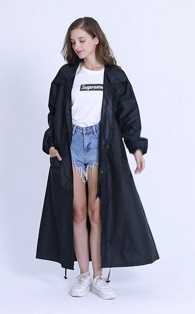 Lauko vandeniui atsparus ilgas paltas nuo lietaus moteriškas vyriškas pončas, atsparus vėjui Tour Raincoat striukė su gobtuvu didelio dydžio