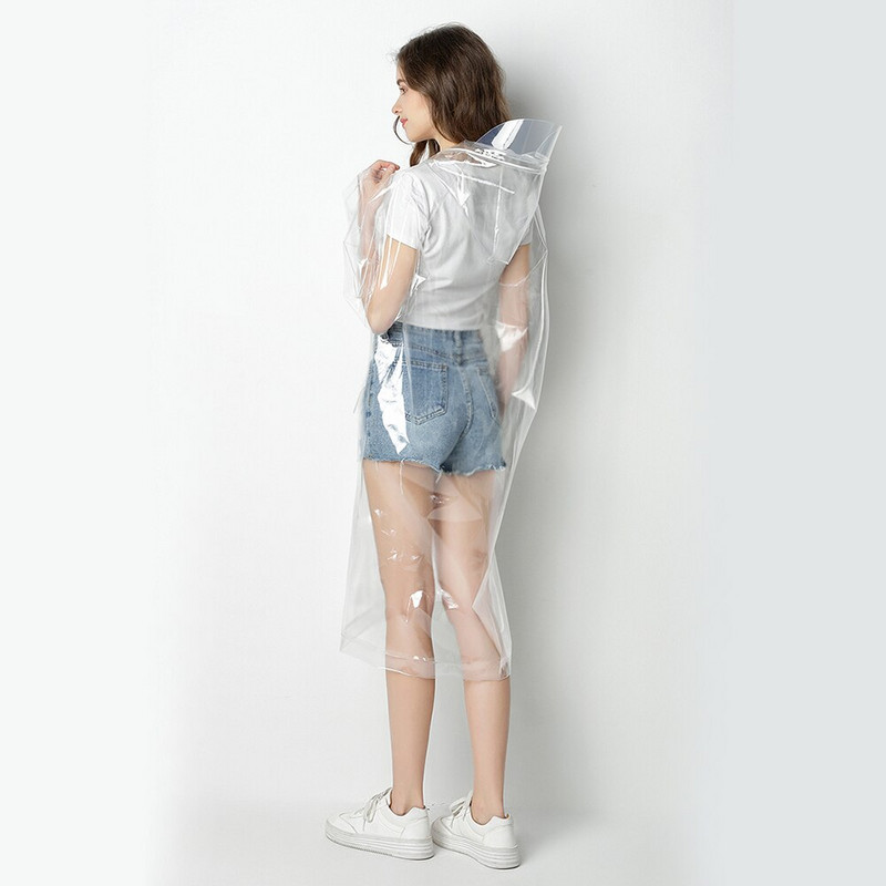 YUDING 1PC nepremokavý dospelý priehľadný EVA dámsky pánsky priehľadný módny dlhý pršiplášť s kapucňou pre chlapcov a dievčatá, párty a turné