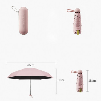 Лек слънчев чадър, женски анти-UV сенник, джобен слънцезащитен чадър, преносим мини 18 см чадър Paraguas Modis, възрастни