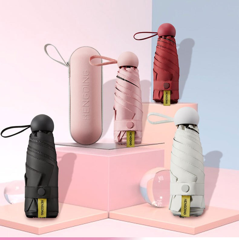 Lengvas saulės skėtis Moteriškas skėtis nuo UV saulės Skėtis Kišeninis kremas nuo saulės Skėtis, nešiojamas mini 18 cm skėtis Paraguas Modis suaugusiems