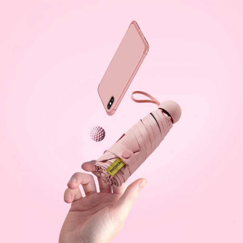 Lengvas saulės skėtis Moteriškas skėtis nuo UV saulės Skėtis Kišeninis kremas nuo saulės Skėtis, nešiojamas mini 18 cm skėtis Paraguas Modis suaugusiems