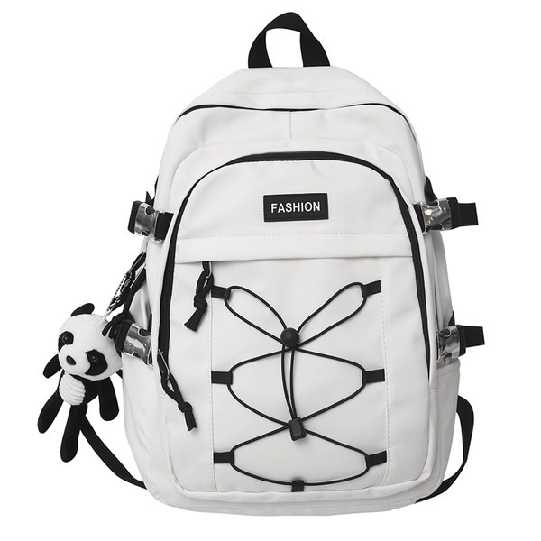 Pánsky textilný batoh s prednými zaväzovaniami na vreckách a nápisom