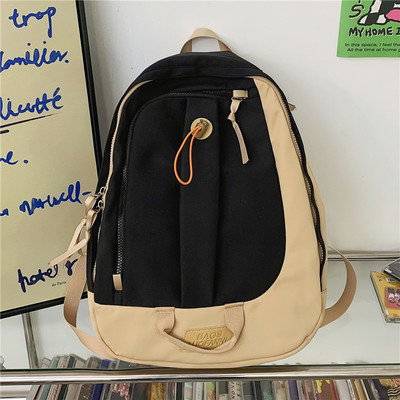 Rucsac textil pentru bărbați cu șireturi și fermoar cu elemente 3D