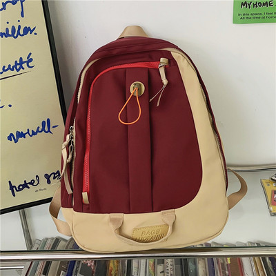 Rucsac textil pentru bărbați cu șireturi și fermoar cu elemente 3D