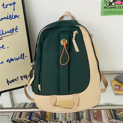 Rucsac textil pentru bărbați cu șireturi și fermoar cu elemente 3D