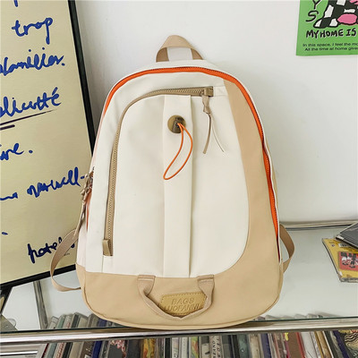 Rucsac textil pentru bărbați cu șireturi și fermoar cu elemente 3D