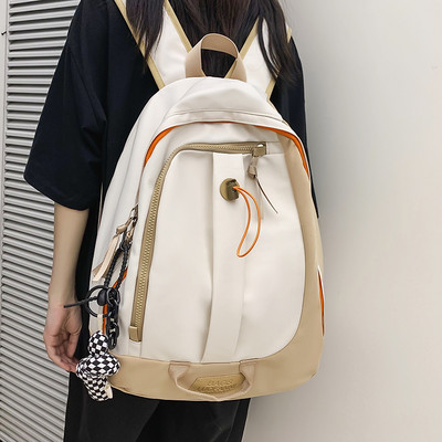 Rucsac textil pentru bărbați cu șireturi și fermoar cu elemente 3D