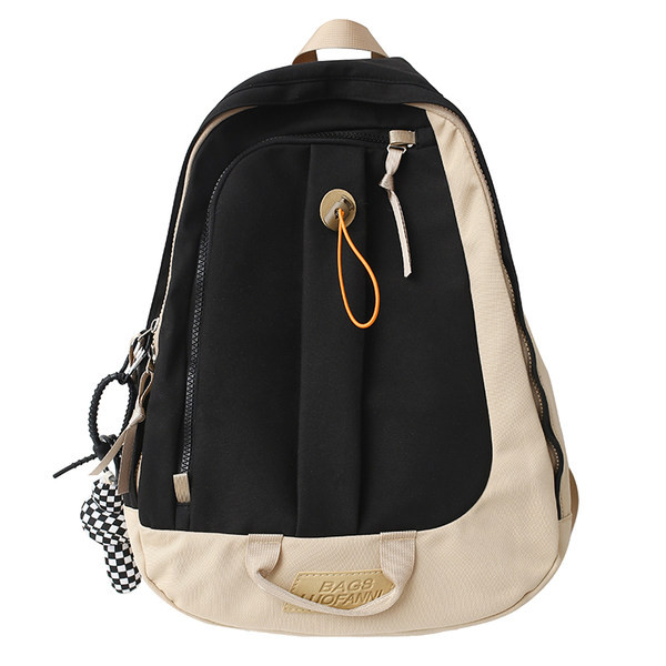 Rucsac textil pentru bărbați cu șireturi și fermoar cu elemente 3D