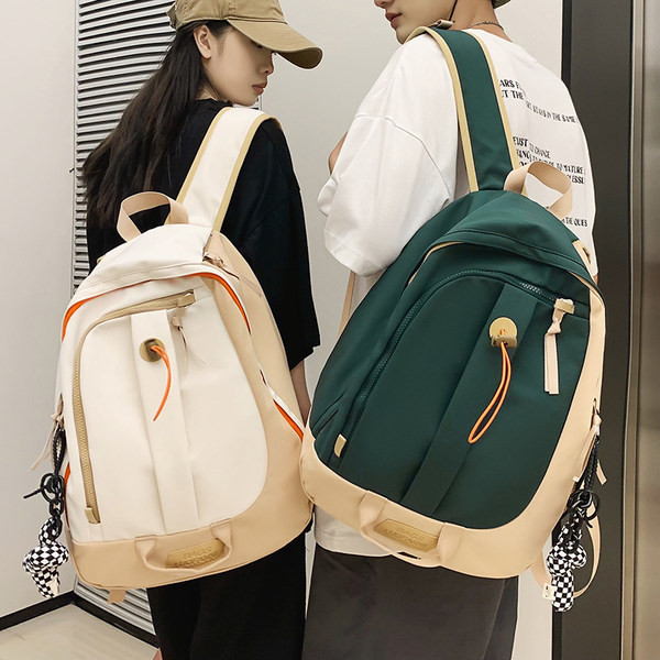 Rucsac textil pentru bărbați cu șireturi și fermoar cu elemente 3D