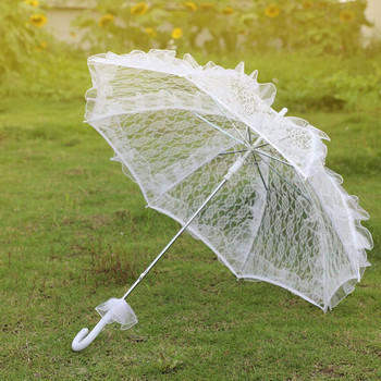 White Lace Wedding Umbrella Stage Performance Craft Umbrella for Celebration Decoration Party Wedding Photography Props