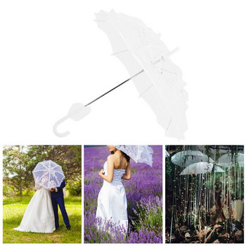 White Lace Wedding Umbrella Stage Performance Craft Umbrella for Celebration Decoration Party Wedding Photography Props