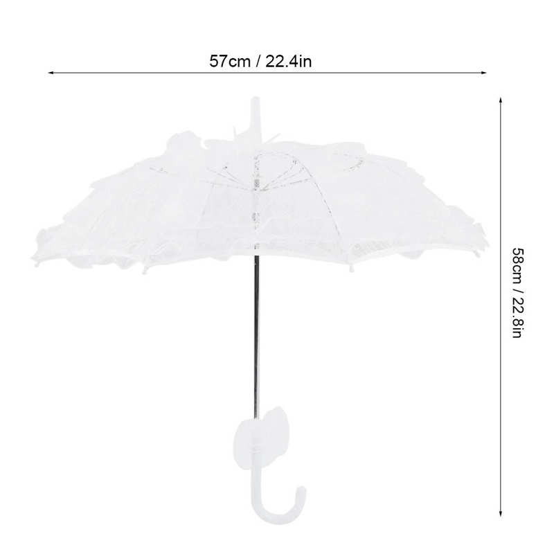 Fehér csipke esküvői esernyő színpadi előadás kézműves esernyő ünnepi dekorációhoz, esküvői fotózáshoz