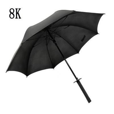Kreatív, hosszú nyelű szamuráj kard esernyő japán nindzsa-szerű nagy szélálló napeső egyenes esernyő, automatikusan megnyílik férfi számára