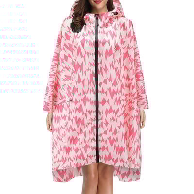 Felnőtteknek, tiniknek uniszex divatos nyomtatott kapucnis esőkabát Esőköpeny kabát kültéri vízálló gyorsan száradó poncsó csomagolótáskával