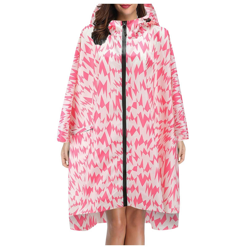 Felnőtteknek, tiniknek uniszex divatos nyomtatott kapucnis esőkabát Esőköpeny kabát kültéri vízálló gyorsan száradó poncsó csomagolótáskával