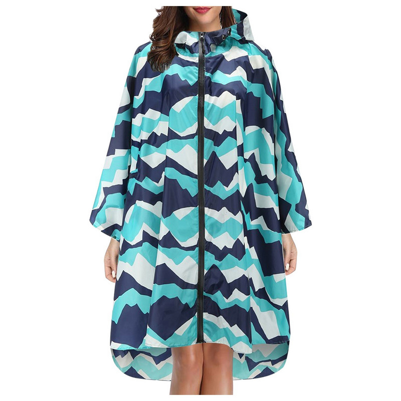 Felnőtteknek, tiniknek uniszex divatos nyomtatott kapucnis esőkabát Esőköpeny kabát kültéri vízálló gyorsan száradó poncsó csomagolótáskával