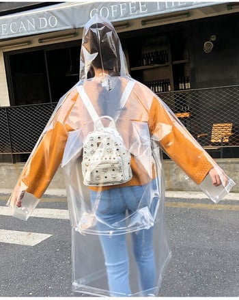 Възрастни прозрачни eva дълги дамски мъжки модни дъждобрани якета момиче модни прозрачни качулки Непромокаеми външни пътни дъждобрани