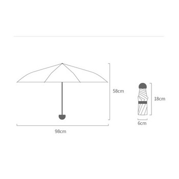 Πολύχρωμη Μίνι ομπρέλα 8 πλευρών Luxury γυναικείες ομπρέλες Anti UV ομπρέλα 5 πτυσσόμενη μόδα αντηλιακό Μικρή χειροκίνητη ομπρέλα