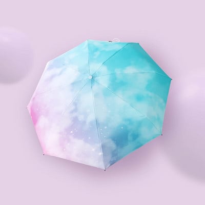 Šareni gradijentni mini kišobran 8 rebara Luksuzni ženski kišobrani Anti UV suncobran 5 sklopivih modnih krema za sunčanje Mali ručni kišobran