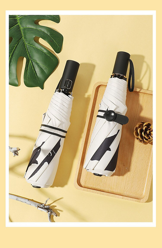 Model de pisici de desene animate Umbrelă pliabilă în 3 femei Umbrelă pliabilă UV rezistentă la ploaie Umbrelă de soare ploaie Umbrele de soare rezistente la vânt Copii