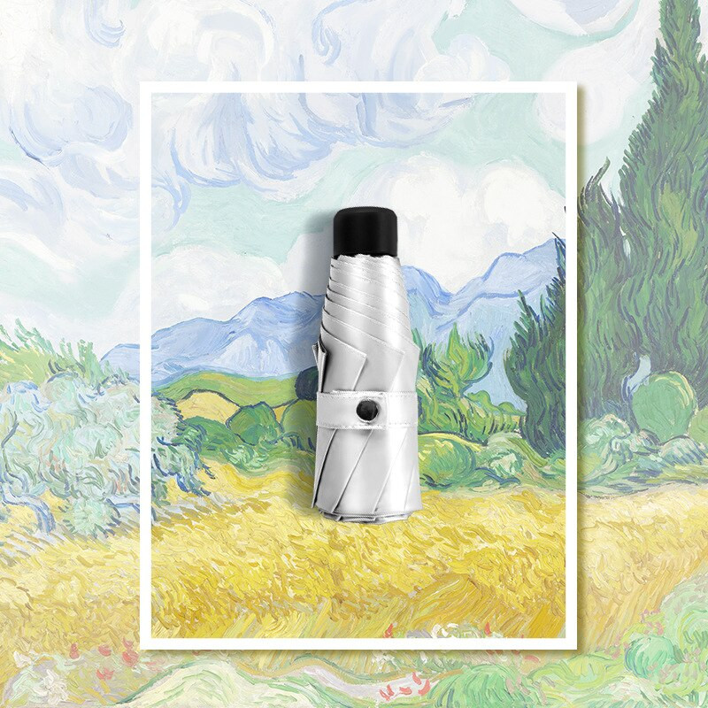 Olejomaľba Priehľadný dáždnik Dažďový dáždnik Dámske automatické a mini dáždniky 8 rebier Vetruodolný dáždnik Paraguas Slnečný UV slnečník Vonkajší