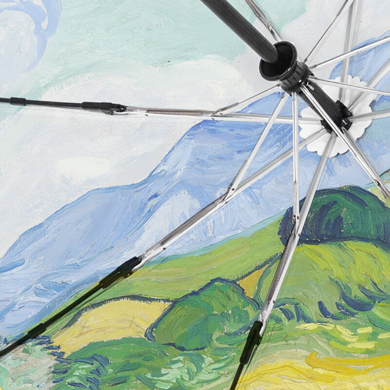Olejomaľba Priehľadný dáždnik Dažďový dáždnik Dámske automatické a mini dáždniky 8 rebier Vetruodolný dáždnik Paraguas Slnečný UV slnečník Vonkajší
