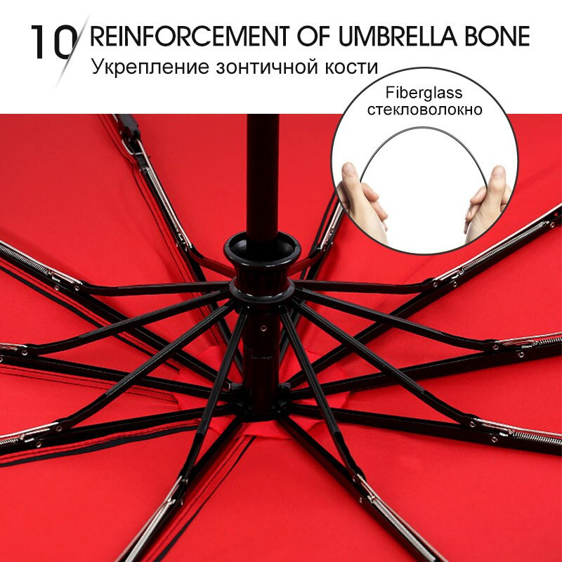 Dvojvrstvový automatický dáždnik, dáždnik, 3-násobný, silný, vetruodolný, dámsky, pánsky, 10K, veľký, obchodný, slnečník