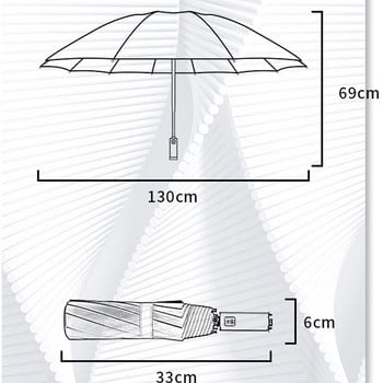 Ομπρέλα 130cm Μεγάλη ανδρική ομπρέλα βινυλίου Αντρική ομπρέλα βροχής Γυναικεία ομπρέλα πτυσσόμενη αντιανεμική ομπρέλα ηλίου για γυναικεία ομπρέλα Paraguas